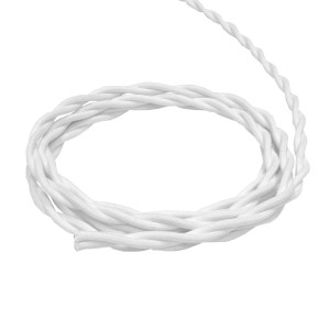 Ретро кабель витой 2x1,5 Белый винтаж, Lindas 62140 (1 метр)