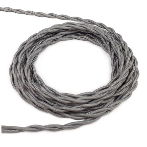 Ретро кабель витой 2x1,5 Серебристый винтаж Lindas 62156 (1 метр)