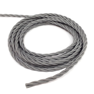 Ретро кабель витой 3x1,5 Серебристый винтаж Lindas 63156 (1 метр)
