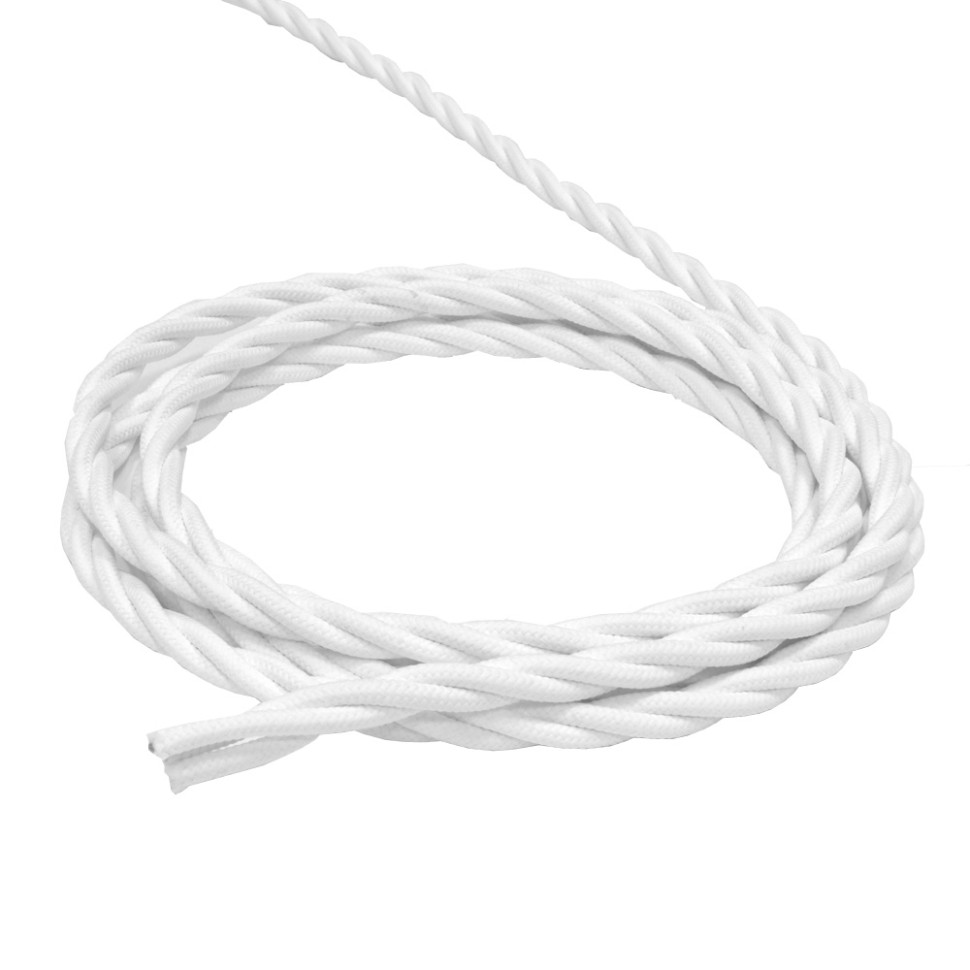 Ретро кабель витой 3x2,5 Белый винтаж Lindas 63240 (1 метр)