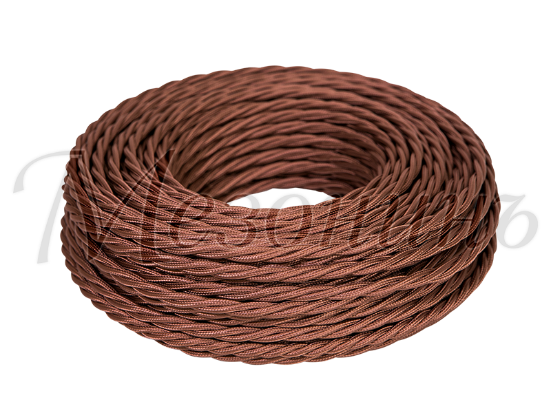 Ретро кабель витой 2x2,5 Коричневый, ТМ МезонинЪ GE70142-04 (1 метр)