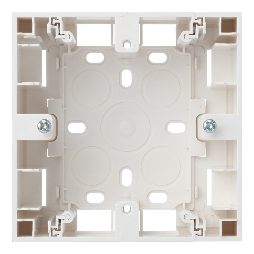 Коробка накладного монтажа для силовой розетки, Белый сатин, Rikkett 35996 MW