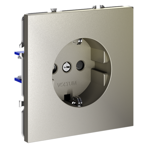 Розетка с З/К и шторками, Шелк, VOLTUM S70 VLS040204