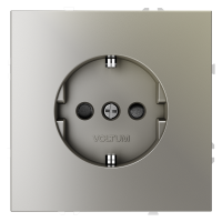 Розетка с З/К и шторками, Шелк, VOLTUM S70 VLS040204