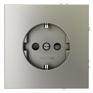Розетка с З/К и шторками, Шелк, VOLTUM S70 VLS040204