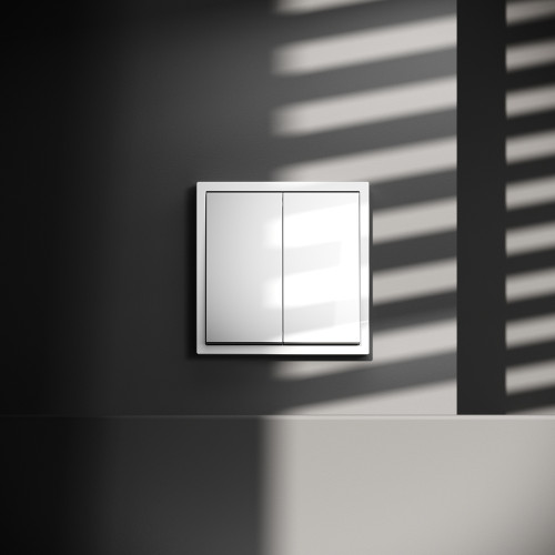 Кнопка без фиксации 2-кл., Белый матовый, S70 Voltum VLS020602