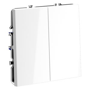 Кнопка без фиксации 2-кл., Белый матовый, S70 Voltum VLS020602