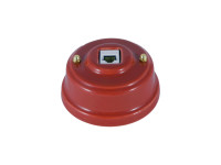 Розетка комп. RJ45 cat.6, керамика, гранатовый granato, золотистая фурнитура, Leanza РК6ГЗ