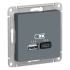 Розетка USB для зарядки A+C, Грифель, AtlasDesign  SE ATN000739