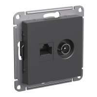Розетка комп.+тв. RJ45+TV Cat. 5e, Базальт, AtlasDesign SE ATN001489