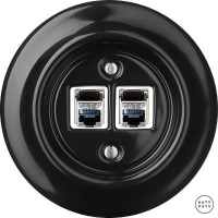 Розетка комп. фарфоровая RJ45 cat.6е, черный глянцевый, Katy Paty NIGsCat6e 