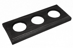 Рамка 3 местная деревянная на бревно D220 (внутренний монт.), прямоугольник, Угольно-черный, Шедель Bironi BF4C22-630-119
