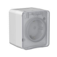 Розетка с З/К и шторками, влагозащищенная IP54, Серый, AtlasDesign Profi54 SE ATN543045
