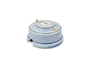 Розетка комп. RJ45 cat.6, керамика, Hебесно-голубой Celeste, золотистая фурнитура, Leanza РК6НЗ