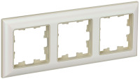 Рамка 3 местная, Бежевый/Жемчужный, Brite IEK BR-M32-12-1-K10
