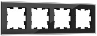 Рамка 4 местная, стекло, Черный, Brite IEK BR-M42-G-K02
