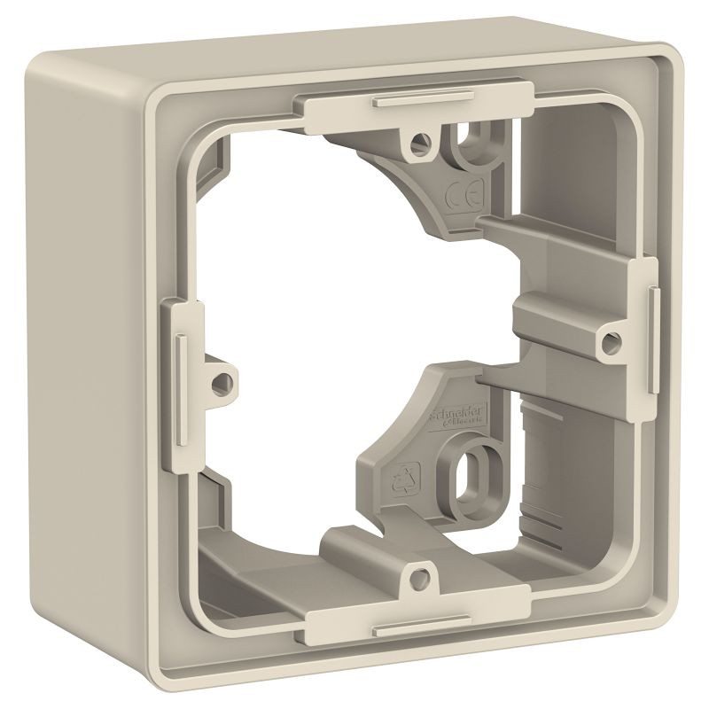 Коробка накладного монтажа 1 местная, Бежевый, Unica New Schneider NU800244