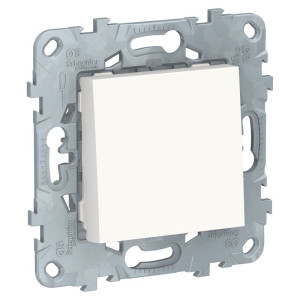 Кнопка без фиксации, Белый, Unica New Schneider NU520618