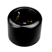 Ретро розетка пластик с 3/К, Черный глянец, Jantera Adagio JAD.1L61.PG01