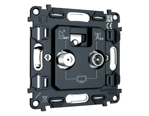 Механизм розетки телевизионной TV оконечной+SAT, Quant Ambrella Volt VM217