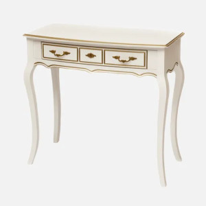 Консоль Селина из массива березы, Слоновая кость с золотом, TADORNA 2703-VG-G