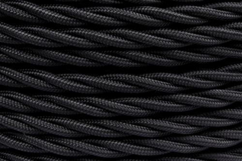 Ретро кабель витой 2x0,75 черный матовый Bironi B1-422-73