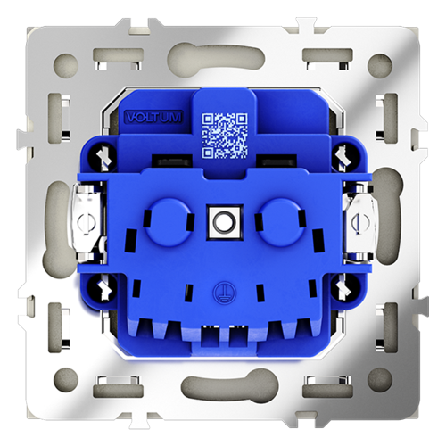 Розетка с З/К и шторками, Сталь, VOLTUM S70 VLS040205