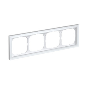 Рамка 4 местная, натуральное стекло, Белый матовый, ArtGallery SE GAL330104