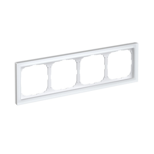 Рамка 4 местная, натуральное стекло, Белый матовый, ArtGallery SE GAL330104