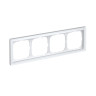Рамка 4 местная, натуральное стекло, Белый матовый, ArtGallery SE GAL330104