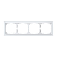 Рамка 4 местная, натуральное стекло, Белый матовый, ArtGallery SE GAL330104