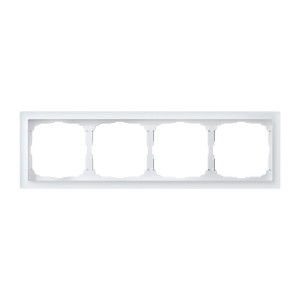 Рамка 4 местная, натуральное стекло, Белый матовый, ArtGallery SE GAL330104