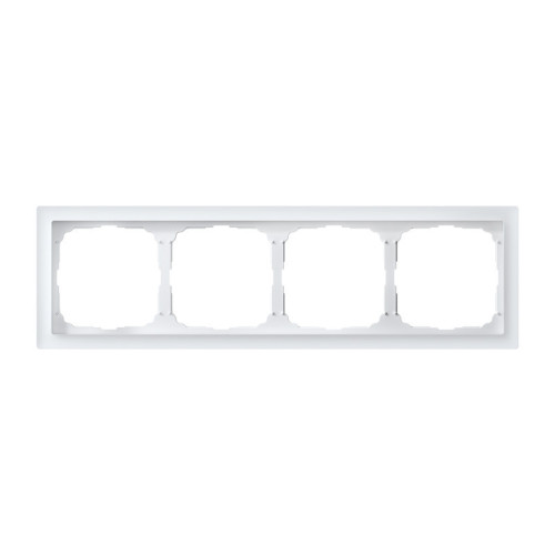 Рамка 4 местная, натуральное стекло, Белый матовый, ArtGallery SE GAL330104