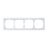 Рамка 4 местная, натуральное стекло, Белый матовый, ArtGallery SE GAL330104