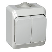 Выключатель 2 кл. 10А 250В, IP44, Серый, Этюд SE BA10-042C