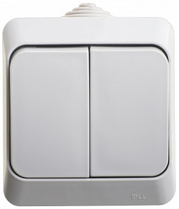 Выключатель 2 кл. 10А 250В, IP44, Серый, Этюд SE BA10-042C