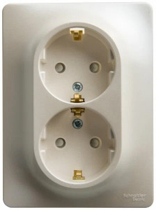 Розетка 2 местная с З/К и шторкой 16А 250В, Перламутр, Glossa SE GSL000626 Розетка 2 местная с З/К и шторкой 16А 250В, Перламутр, Glossa SE GSL000626
