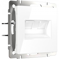 Розетка компьютерная 2-я RJ45 Cat. 5e, Белый, Werkel W1181101