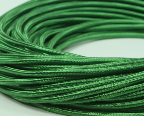 Ретро кабель круглый 3x2,5 Зеленый шёлк, Interior Wire ПДК3250-ЗНШ (1 метр)
