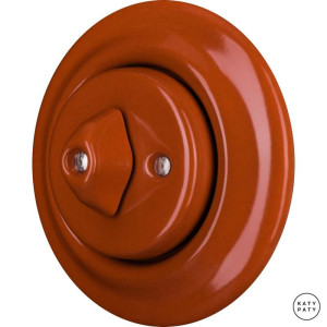 Выключатель поворотный 1 кл., красно-коричневый глянцевый, Katy Paty OPAURG1