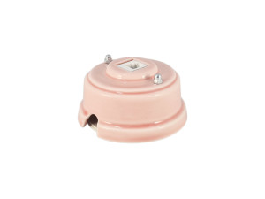Розетка комп. RJ45 cat.6, керамика, Розовый Rosa, серебристая фурнитура, Leanza РК6ДС
