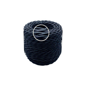 Ретро кабель витой 2x0,75 Черный, Edisel ПРВ (1 метр)