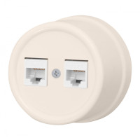 Розетка керамика компьютерная RJ45 Песочное золото, Лизетта Bironi B1-302-04