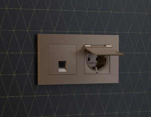 Рамка 2 местная пластик, Темная бронза матовый, ALFA Qubi Ambrella Volt AF250632