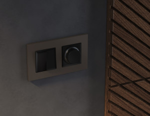 Рамка 2 местная пластик, Темная бронза матовый, ALFA Qubi Ambrella Volt AF250632