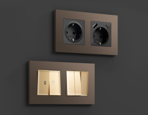 Рамка 2 местная пластик, Темная бронза матовый, ALFA Qubi Ambrella Volt AF250632