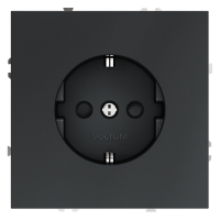 Розетка с З/К и шторками, Графит, VOLTUM S70 VLS040207