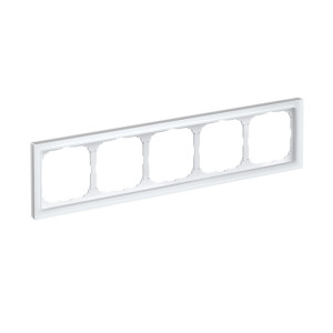 Рамка 5 местная, натуральное стекло, Белый матовый, ArtGallery SE GAL330105