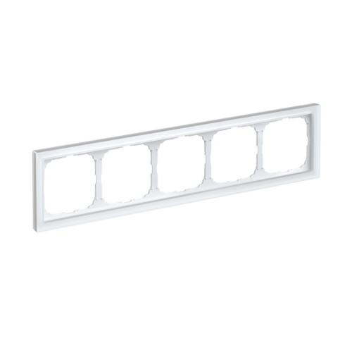 Рамка 5 местная, натуральное стекло, Белый матовый, ArtGallery SE GAL330105