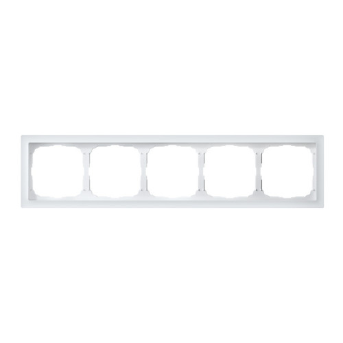 Рамка 5 местная, натуральное стекло, Белый матовый, ArtGallery SE GAL330105